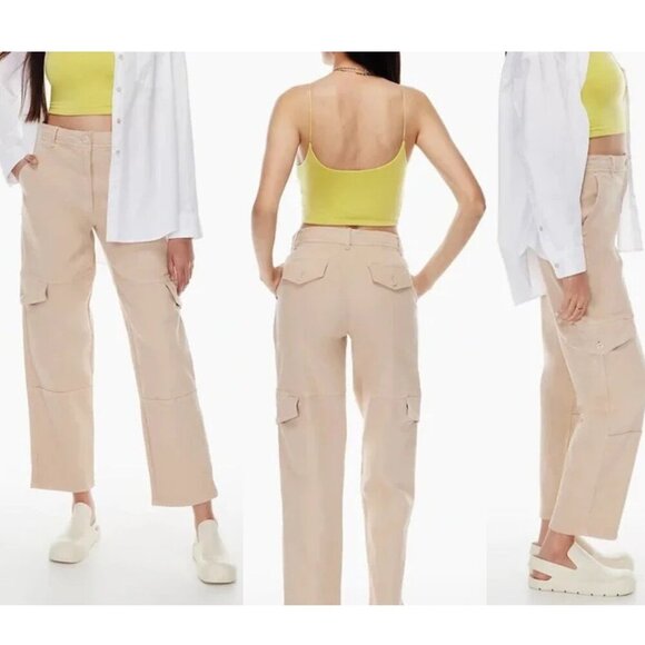 Aritzia Wilfred Free Tan Maeve Twill Cargo Pants - 37288 - Picture 1 of 11